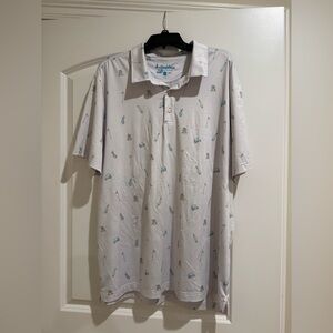 Chubbies White Polo with Golf Print XXL